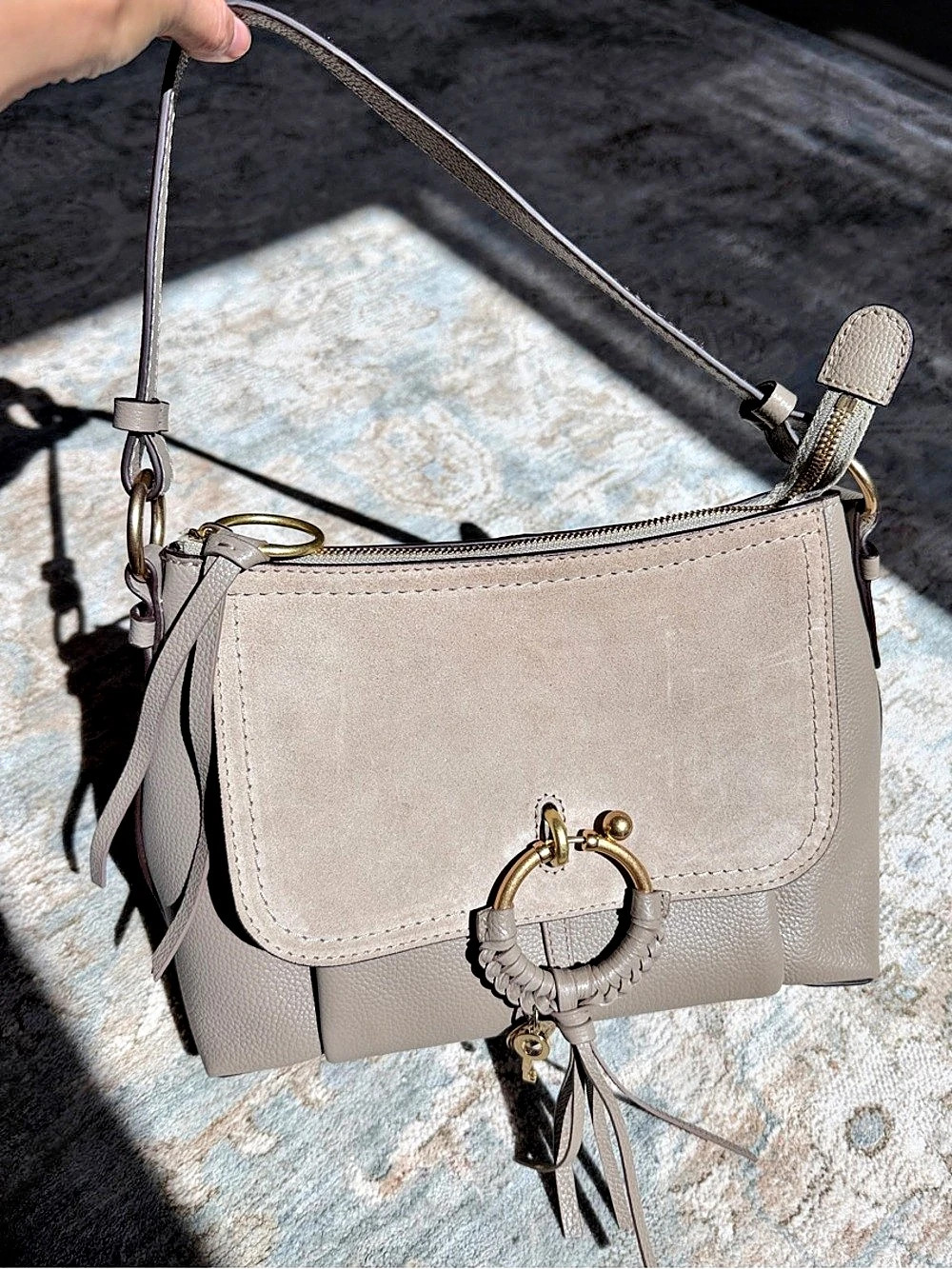 See by Chloé Joan Small Hobo Bag Gray Crossbody EUC